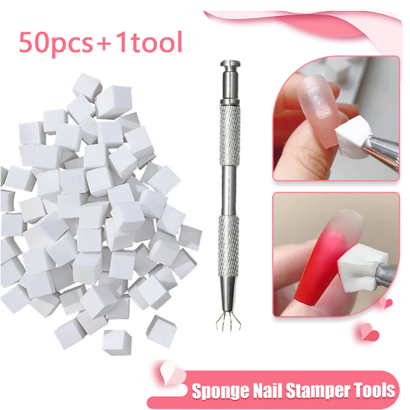 Blush Brush Kabuki - 50/150 Uds esponja gradiente Nail Art