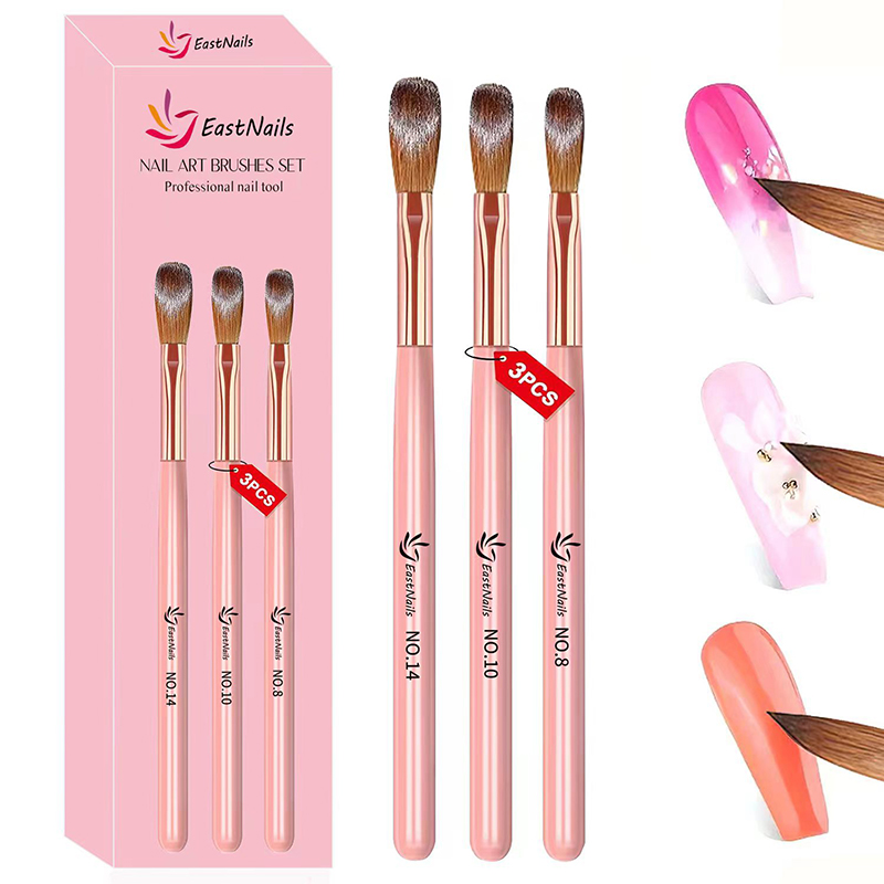 Blush Brush Kabuki - 【3 pinceles acrílicos para uñas】 #