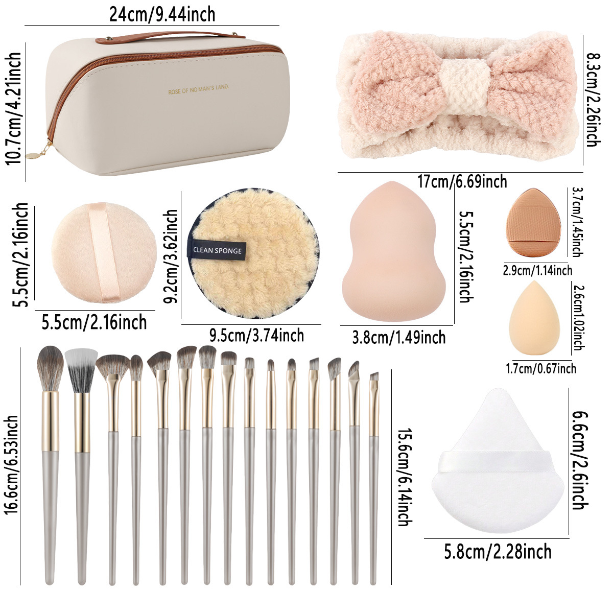 Bolso de Mano de Cuero con Set - Beauty Makeup Tools Set reseña y precio