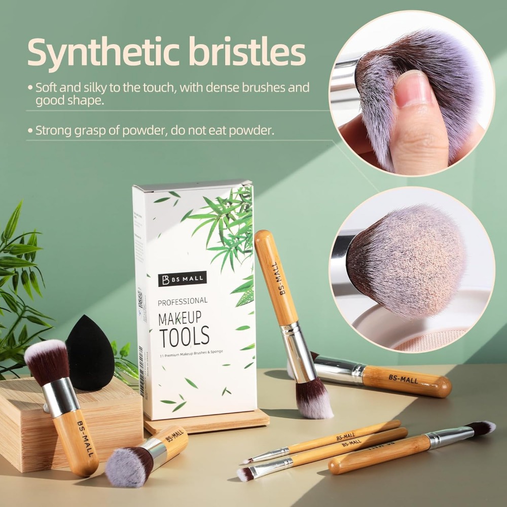 BS-MALL Juego de brochas de ma - Blush Brush Kabuki reseña y precio