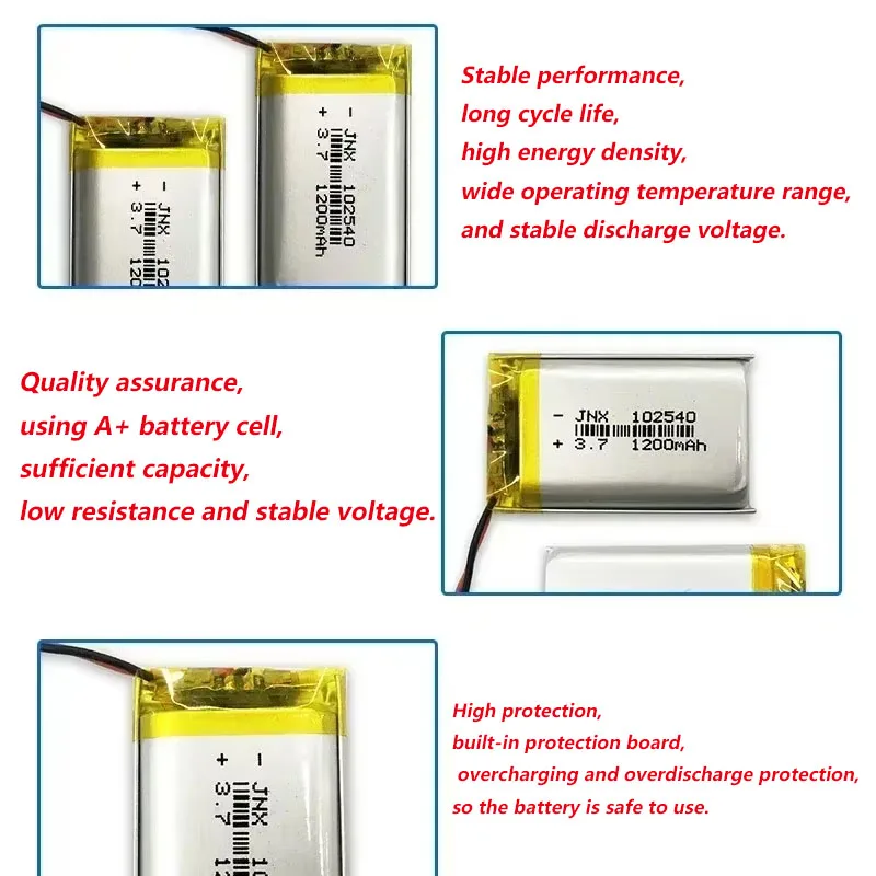 102540 3,7 V 1200 mAh batería  - Beauty Makeup Camera reseña y precio