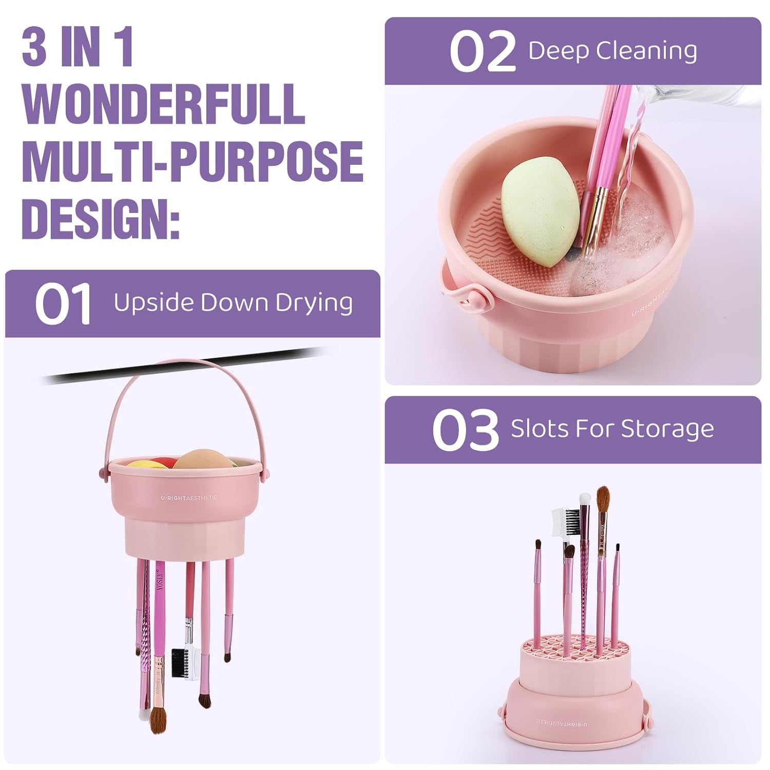 Tazón de limpieza para brochas - Beauty Makeup Tools Set reseña y precio